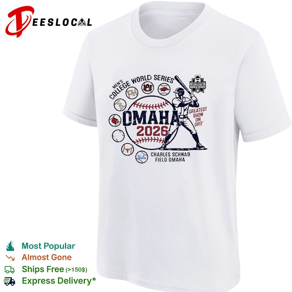 Men’s College World Series Omaha 2026 Greatest Show on Dirt Charles Schwab Field shirt