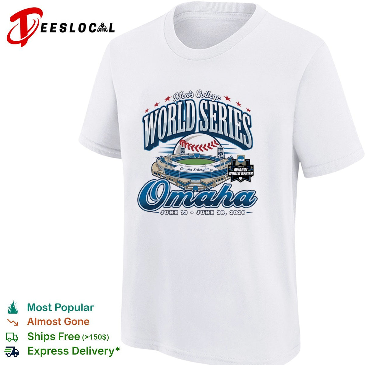 Men’s College World Series Omaha June 13 to June 26 2026 NCAA World Series shirt