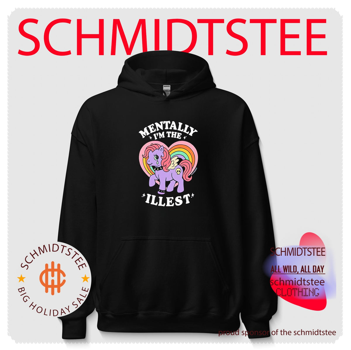 Mentally I’m the illest funny retro rainbow pony graphic shirt