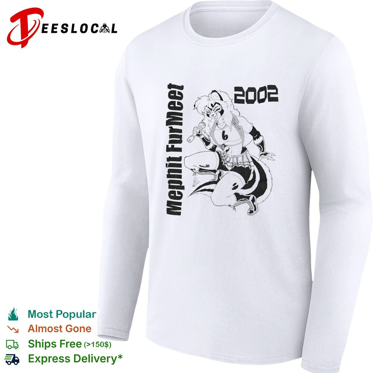 Mephit Fur Meet 2002 Skunk Character Singing Microphone Mascot Memphis Furry shirt