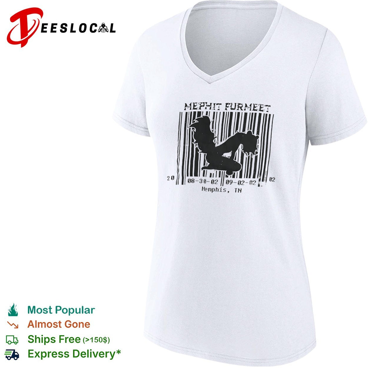 Mephit Furmeet 08 30 02 09 02 02 Memphis TN skunk silhouette barcode event shirt