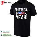 Merica censored bold USA map flag text shirt