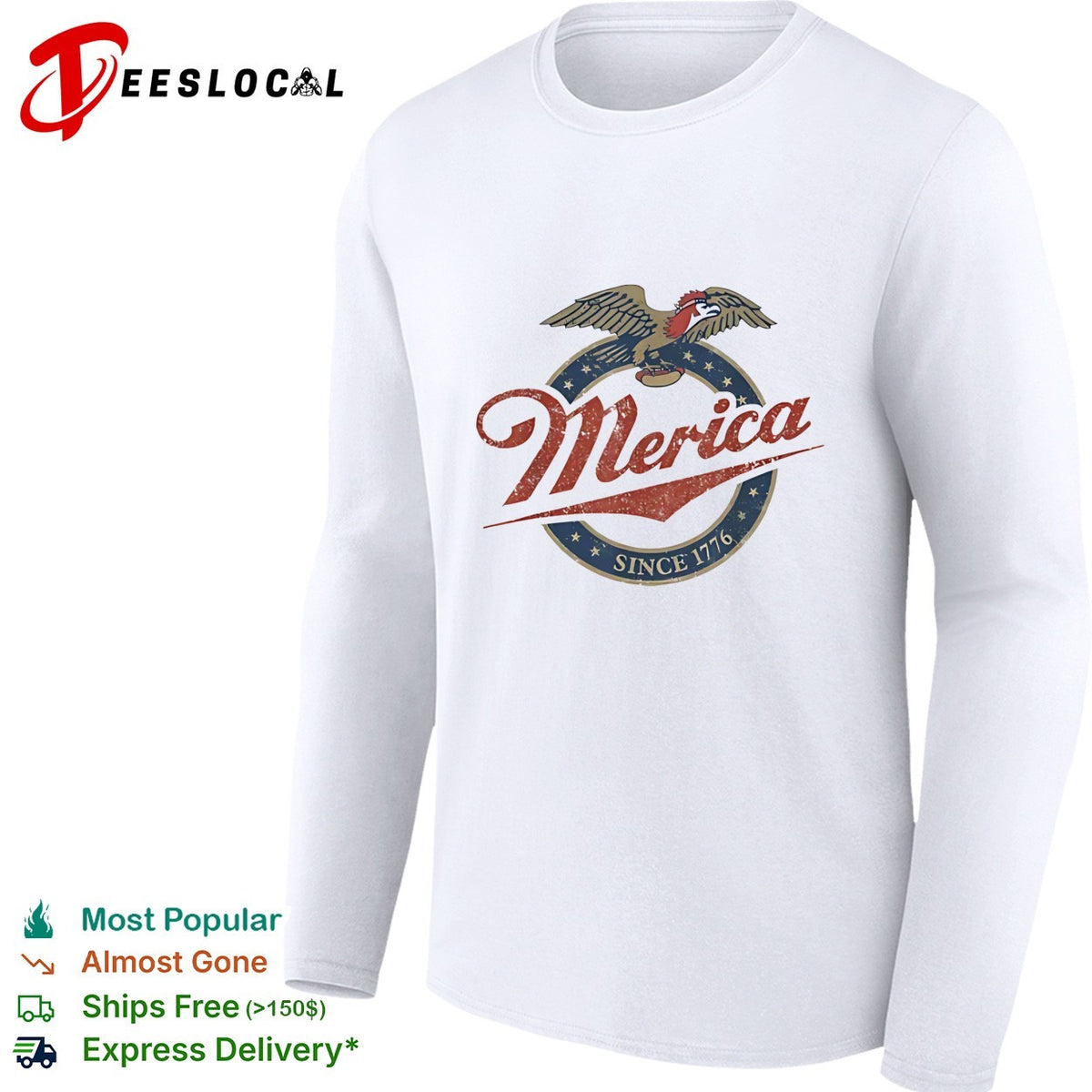 Merica since 1776 eagle beer label patriotic vintage shirt