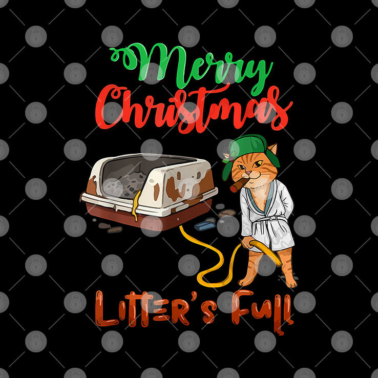 Merry Christmas Litter’s Full Funny Cat Lovers T Shirt