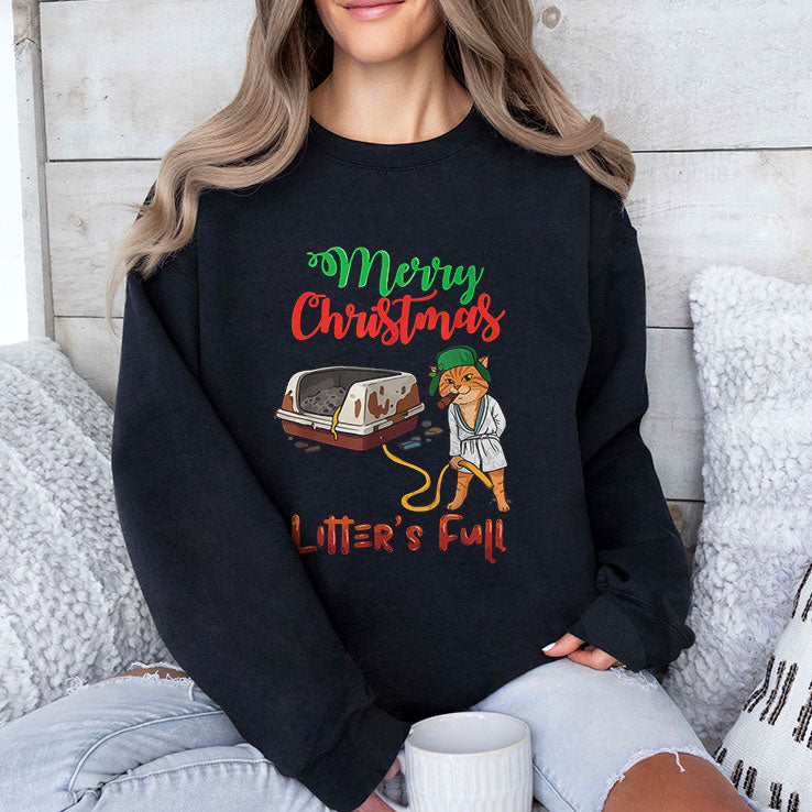 Merry Christmas Litter’s Full Funny Cat Lovers T Shirt