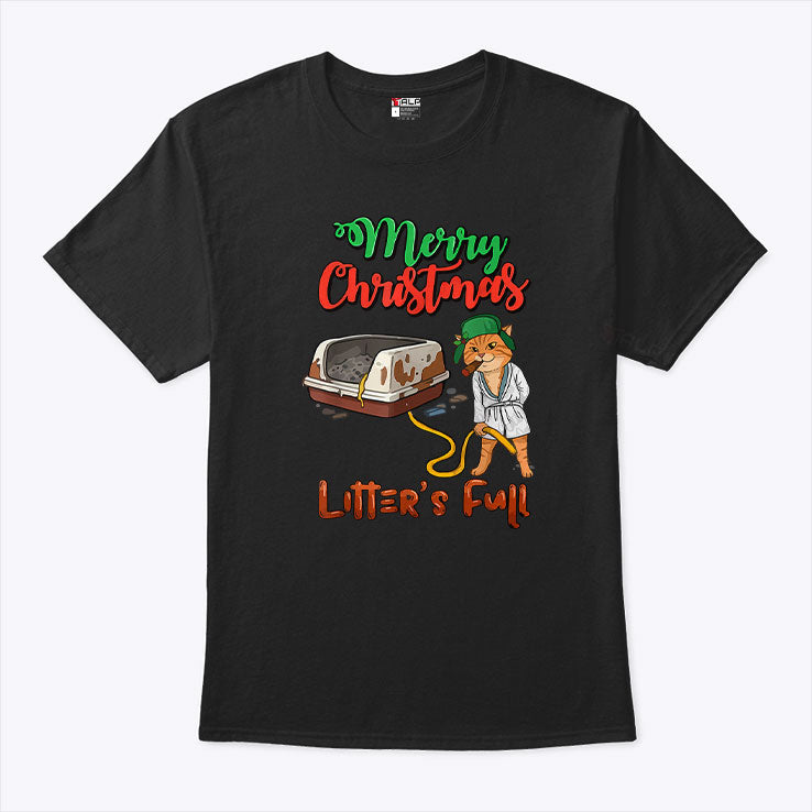 Merry Christmas Litter’s Full Funny Cat Lovers T Shirt