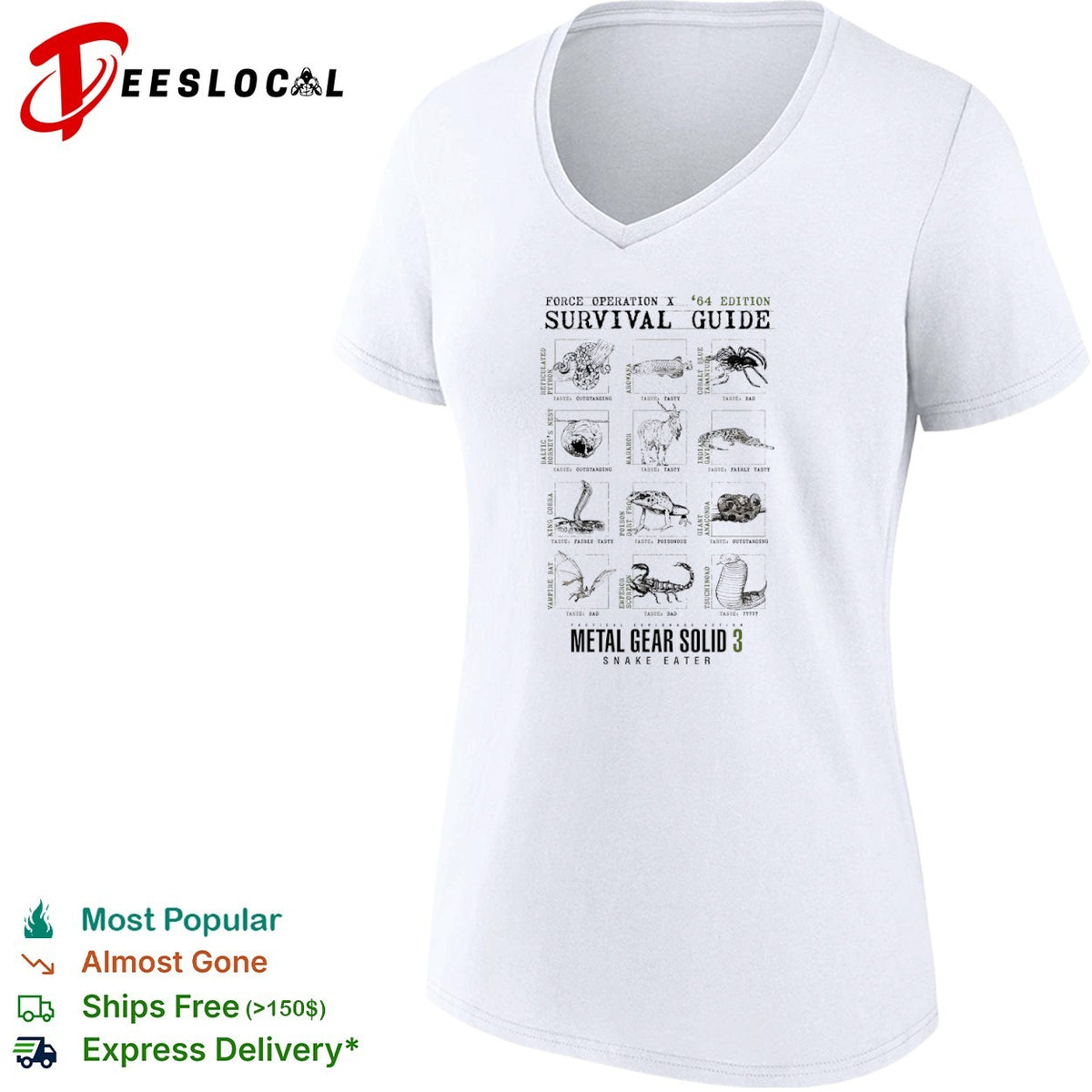 Metal Gear Solid 3 Snake Eater Force Operation X 64 Edition Survival Guide shirt