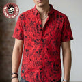 Metallica Black Skulls Red Button Up Hawaiian Shirt