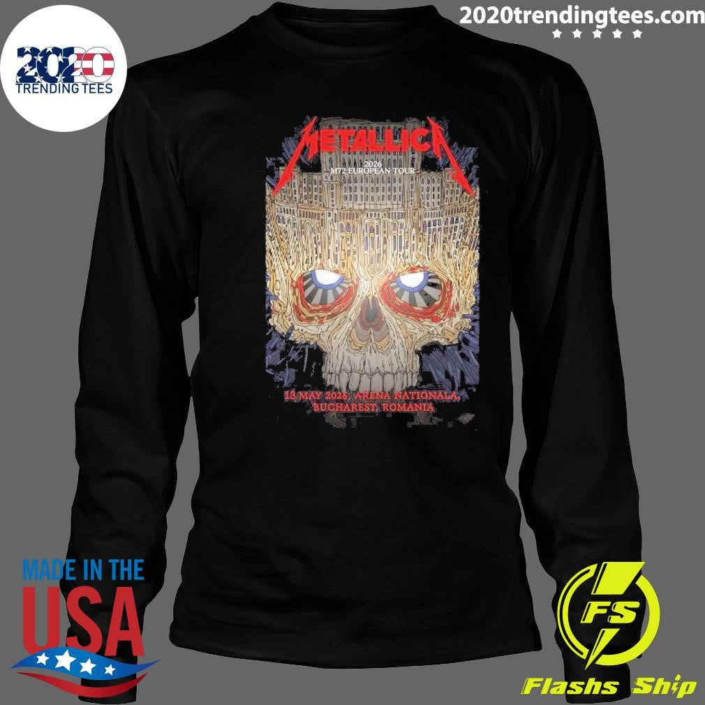 Metallica M72 Bucharest Limited Edition Show Screen Print By Matei Apostolescu At Arena Nationala Romania On May 13 2026 Shirt