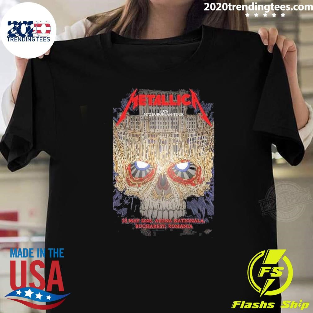 Metallica M72 Bucharest Limited Edition Show Screen Print By Matei Apostolescu At Arena Nationala Romania On May 13 2026 Shirt