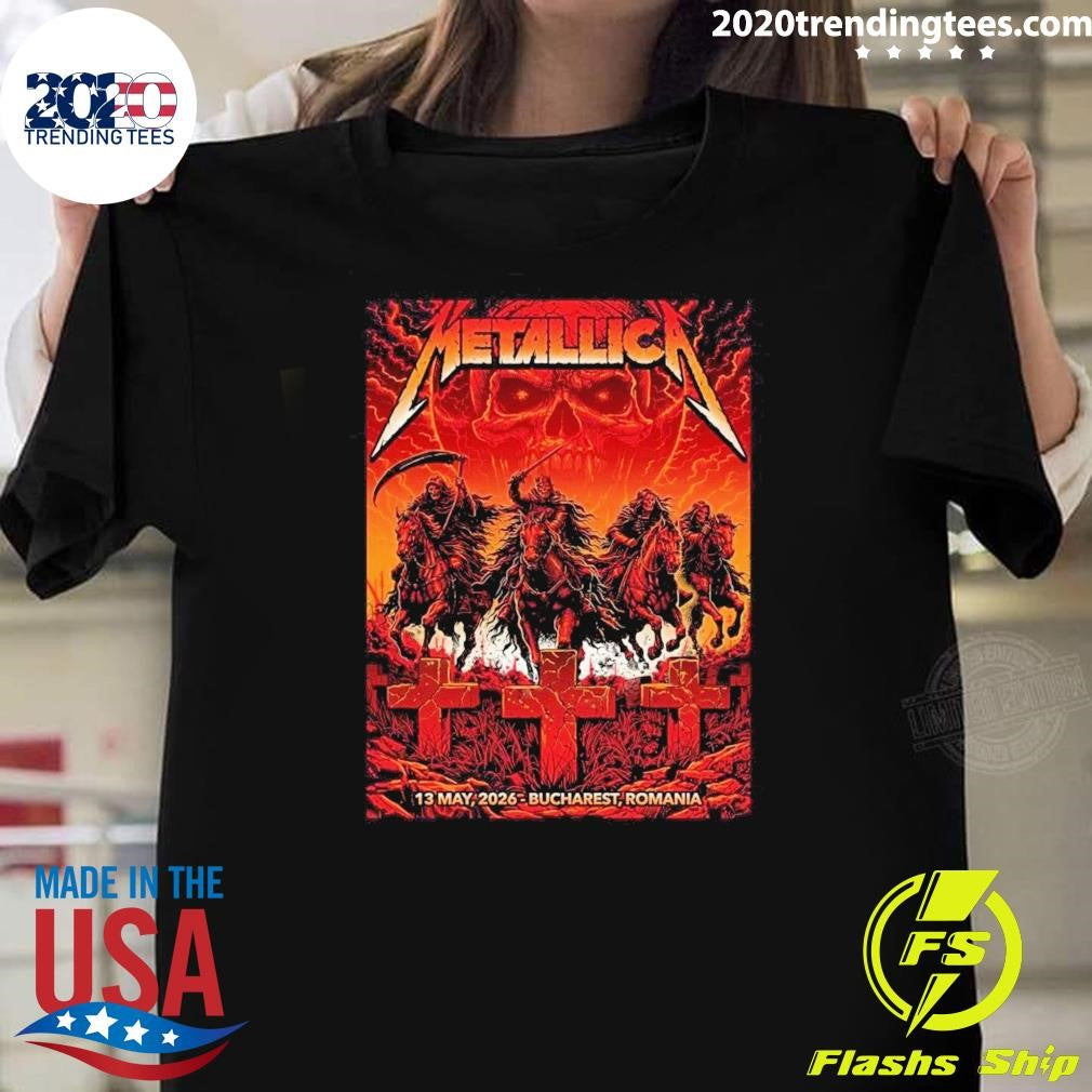 Metallica M72 Bucharest Pop Up Shop Merch At Arena Naționala Romania On May 13 2026 Art Shirt