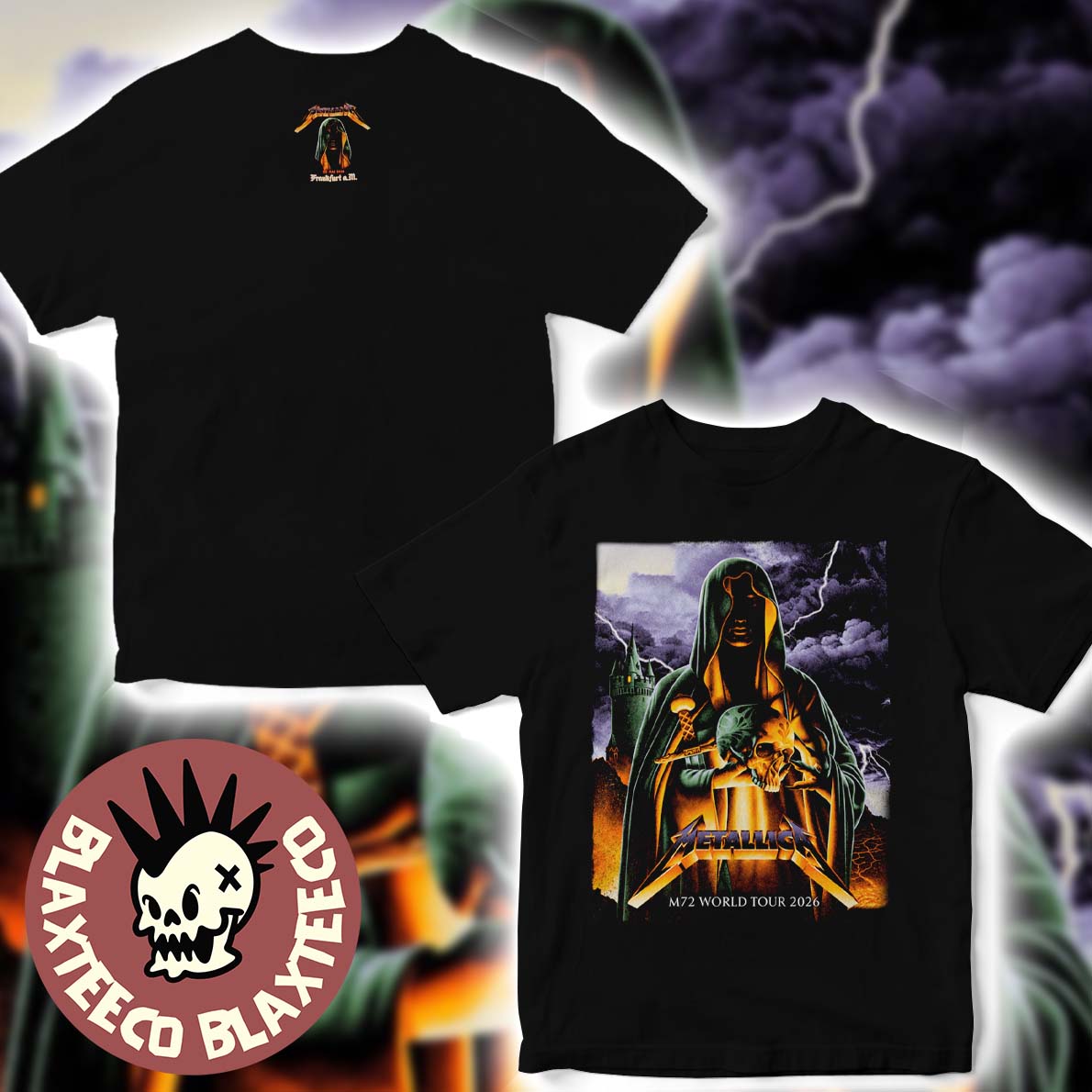 Metallica M72 Frankfurt 2026 Night 1 Venue Merch Tee At Frankfurt Germany Deutsche Bank Park On 22 May 2026 The Sorcerer Two Sided T-Shirt
