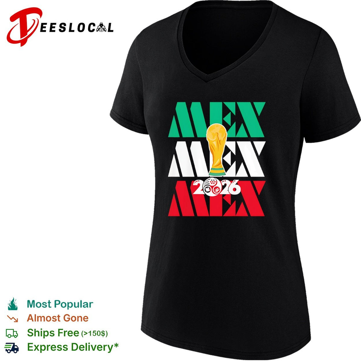 Mexico 2026 World Cup FIFA Football Soccer Trophy Logoshirt