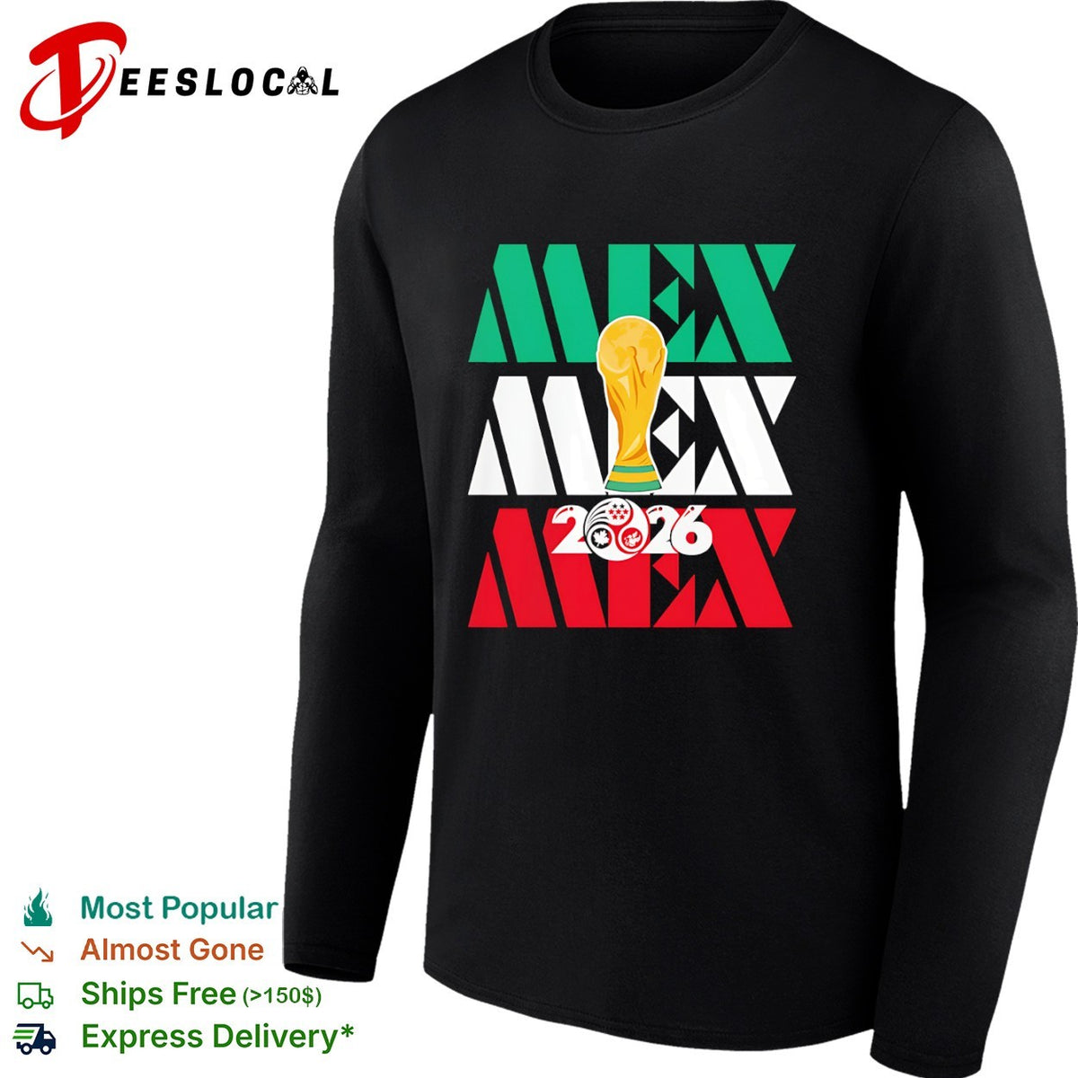 Mexico 2026 World Cup FIFA Football Soccer Trophy Logoshirt