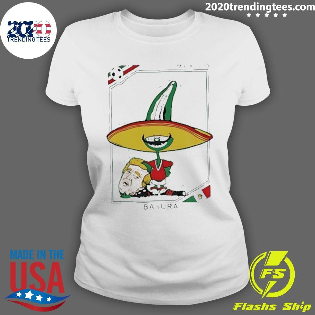 Mexico Basura Trump Head Football Flag Shirt