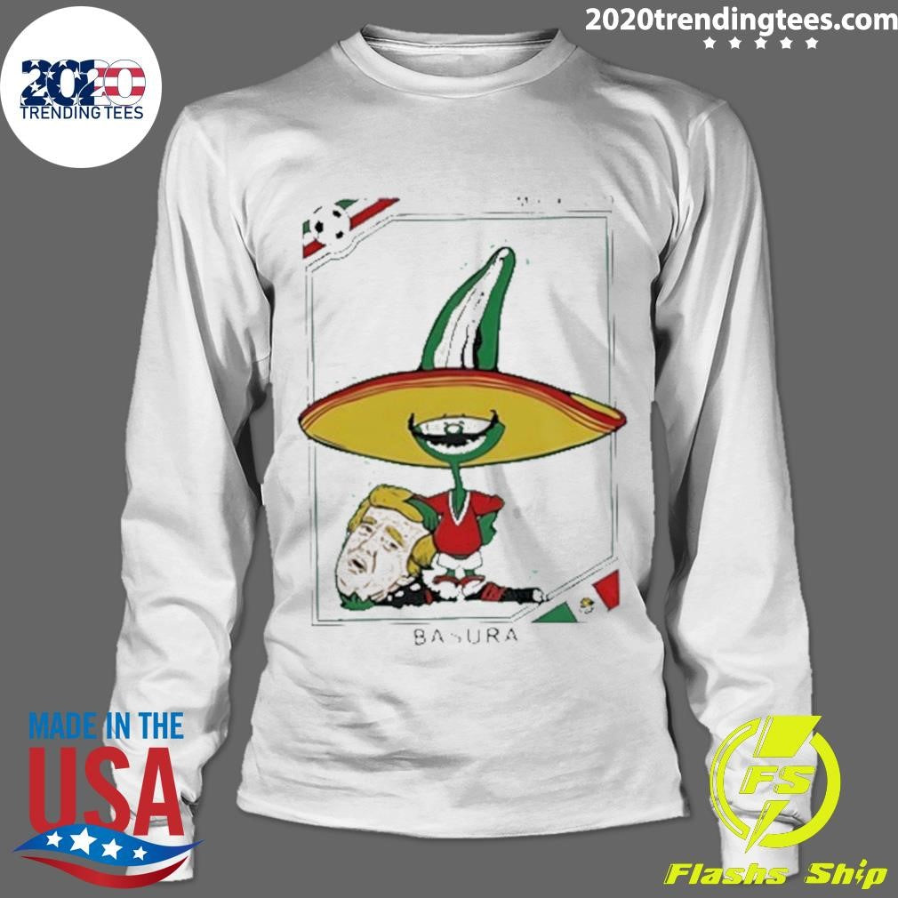 Mexico Basura Trump Head Football Flag Shirt