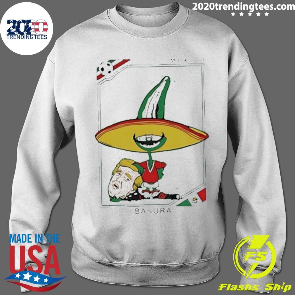 Mexico Basura Trump Head Football Flag Shirt