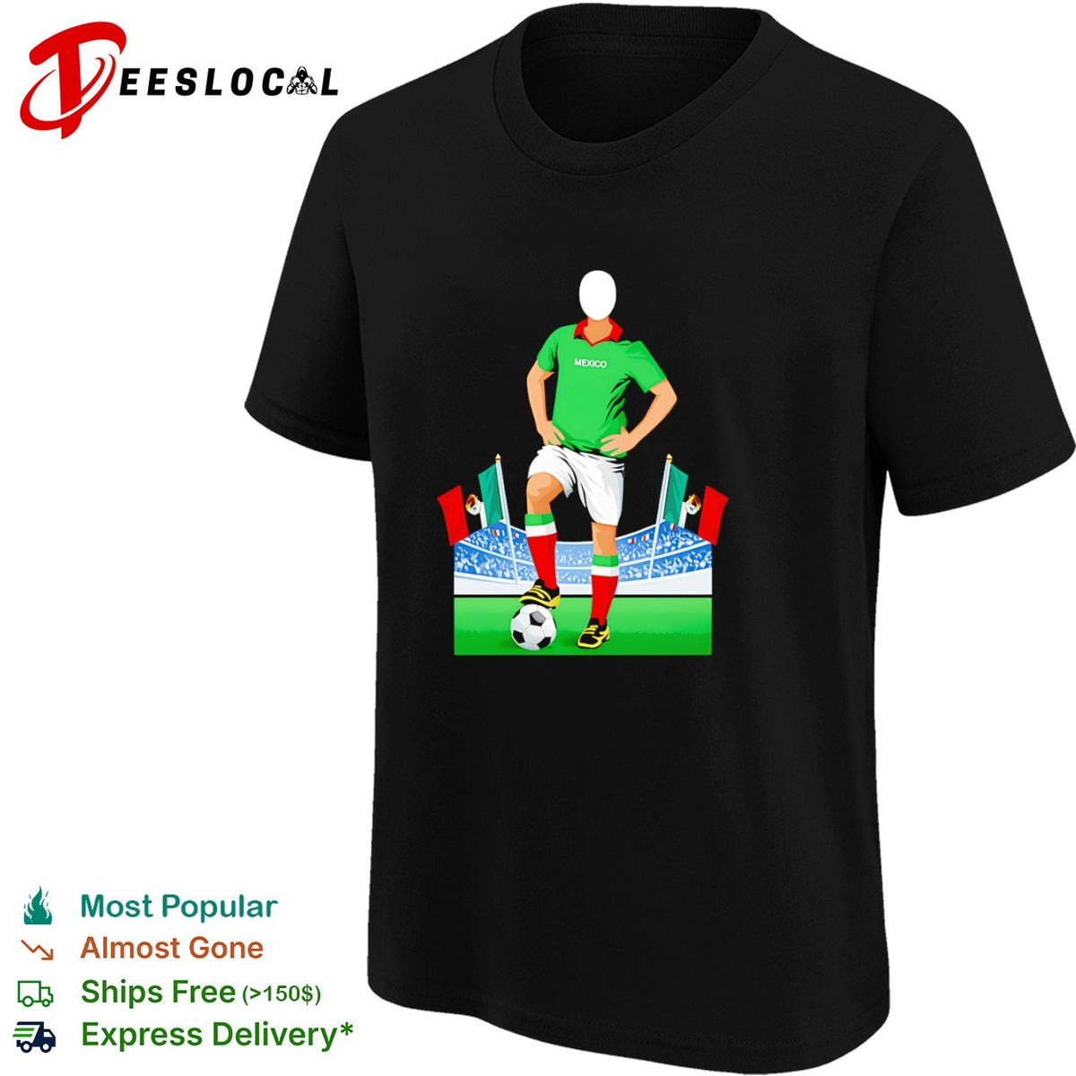 Mexico National Team Soccer Player Face Cutout Shirt