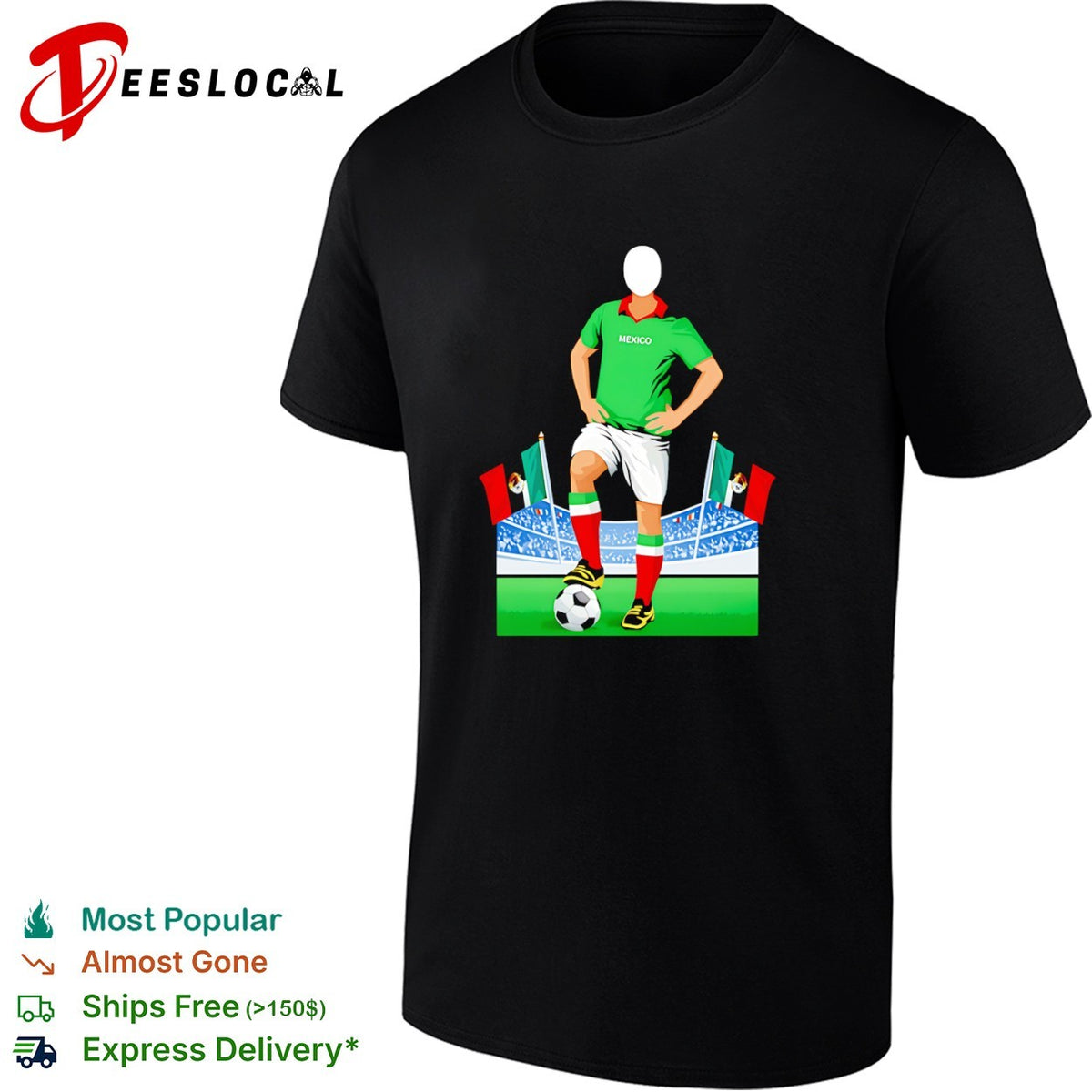 Mexico National Team Soccer Player Face Cutout Shirt