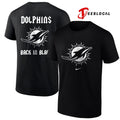 Miami Dolphins back in black logo shirt