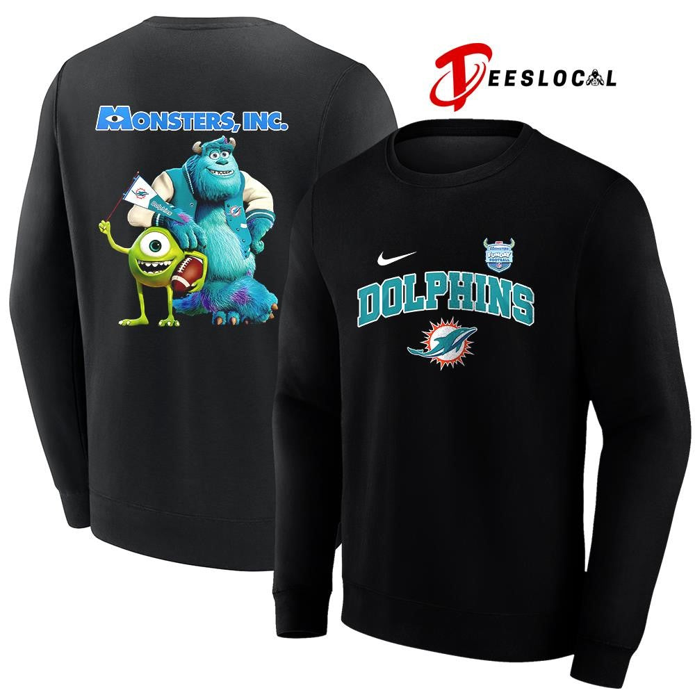 Miami Dolphins x Monsters inc cartoon shirt