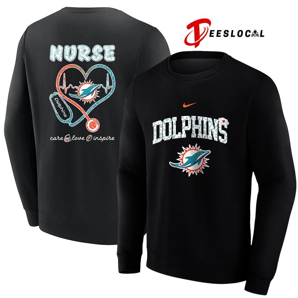 Miami Dolphins x Nurse care love inspire logo shirt