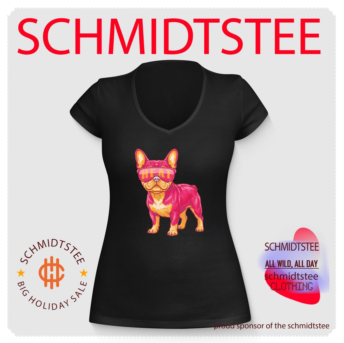 Miami Heat French Bulldog cartoon shirt