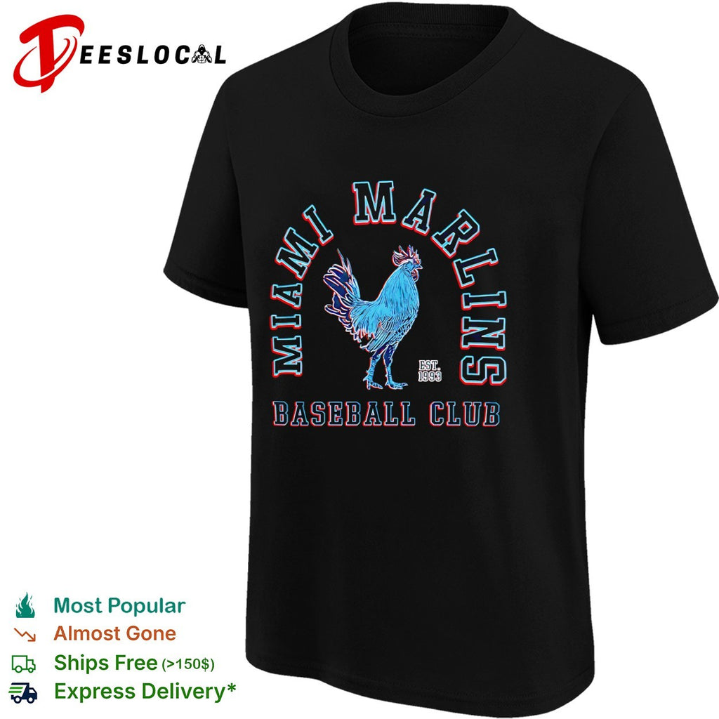 Miami Marlins Baseball Club Est 1993 Rooster Shirt