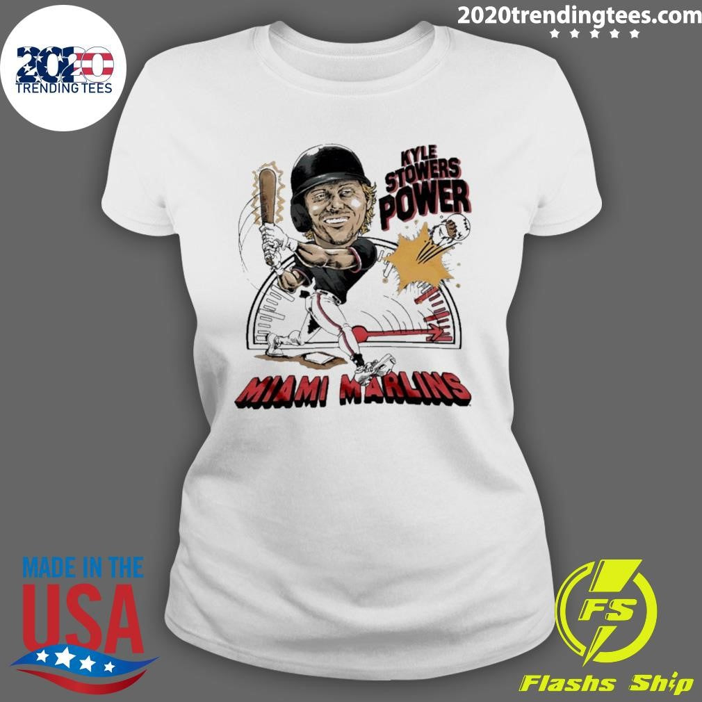 Miami Marlins Kyle Stowers Power Player Caricature Shirt