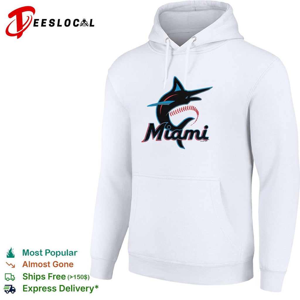Miami Marlins marlin leaping fish script logo shirt