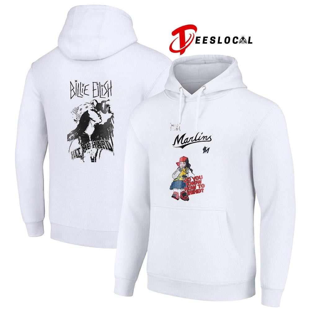 Miami Marlins x Billie Eilish Hit Me Hard do you know how to bend graphic shirt