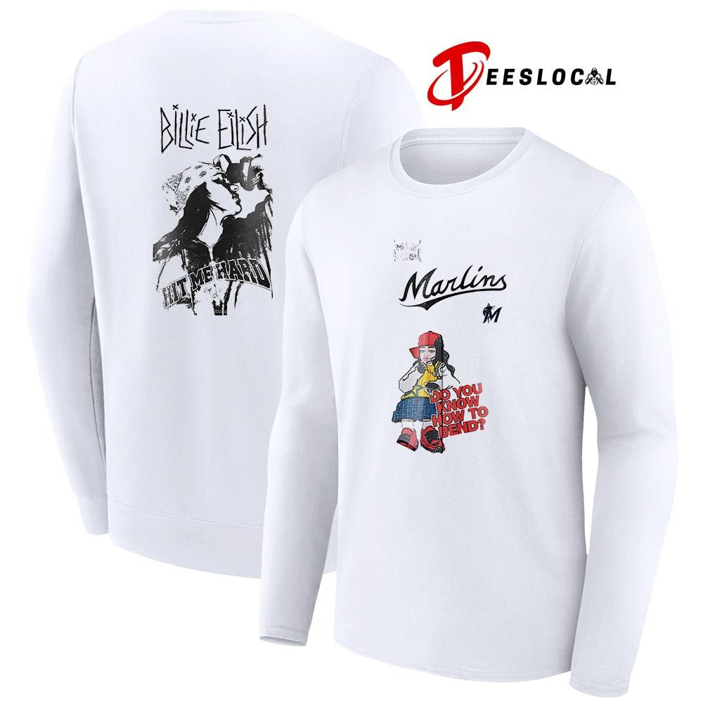 Miami Marlins x Billie Eilish Hit Me Hard do you know how to bend graphic shirt