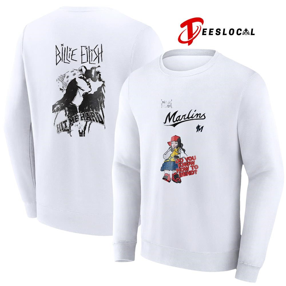 Miami Marlins x Billie Eilish Hit Me Hard do you know how to bend graphic shirt