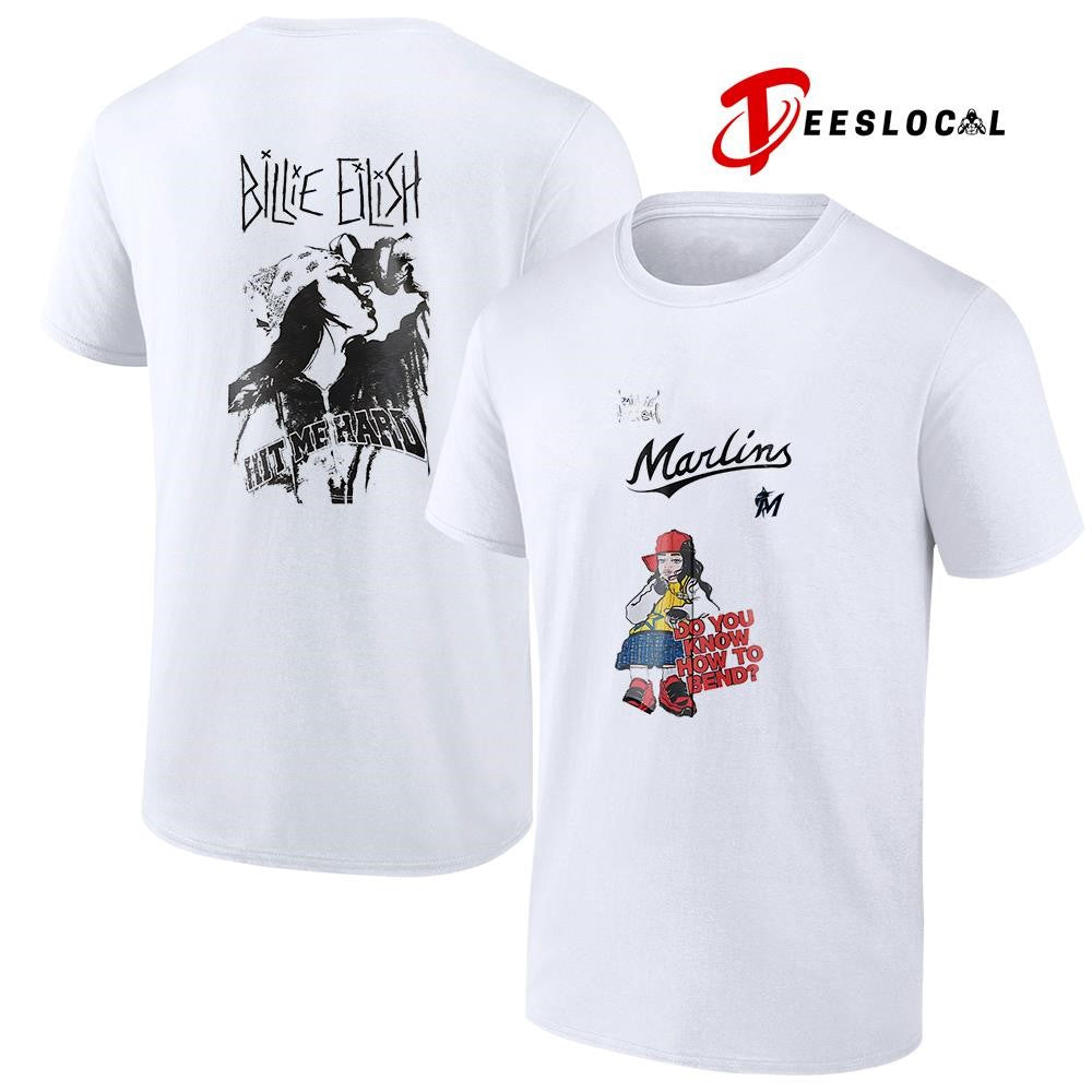 Miami Marlins x Billie Eilish Hit Me Hard do you know how to bend graphic shirt
