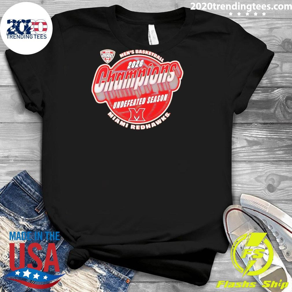 Miami RedHawks 2026 Men’s Basketball Undefeated Season MAC Champions Shirt