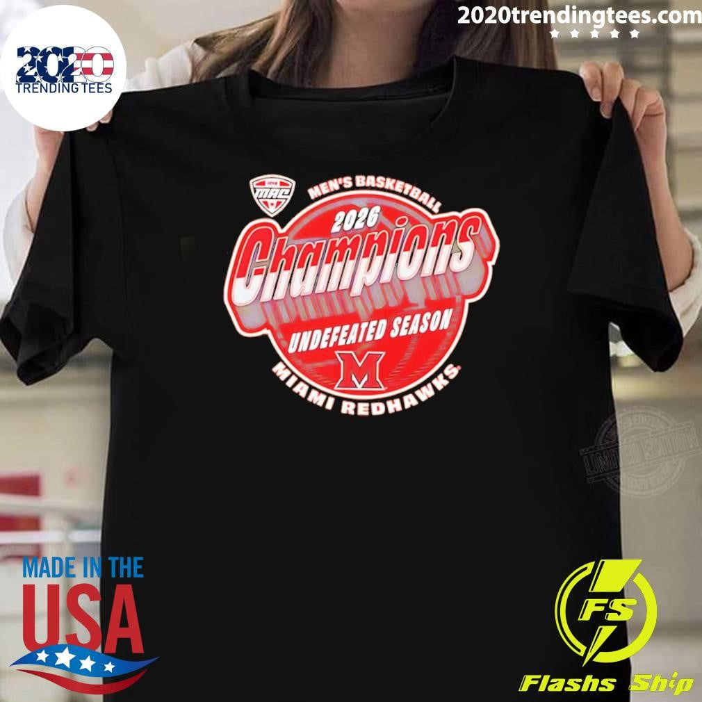 Miami RedHawks 2026 Men’s Basketball Undefeated Season MAC Champions Shirt