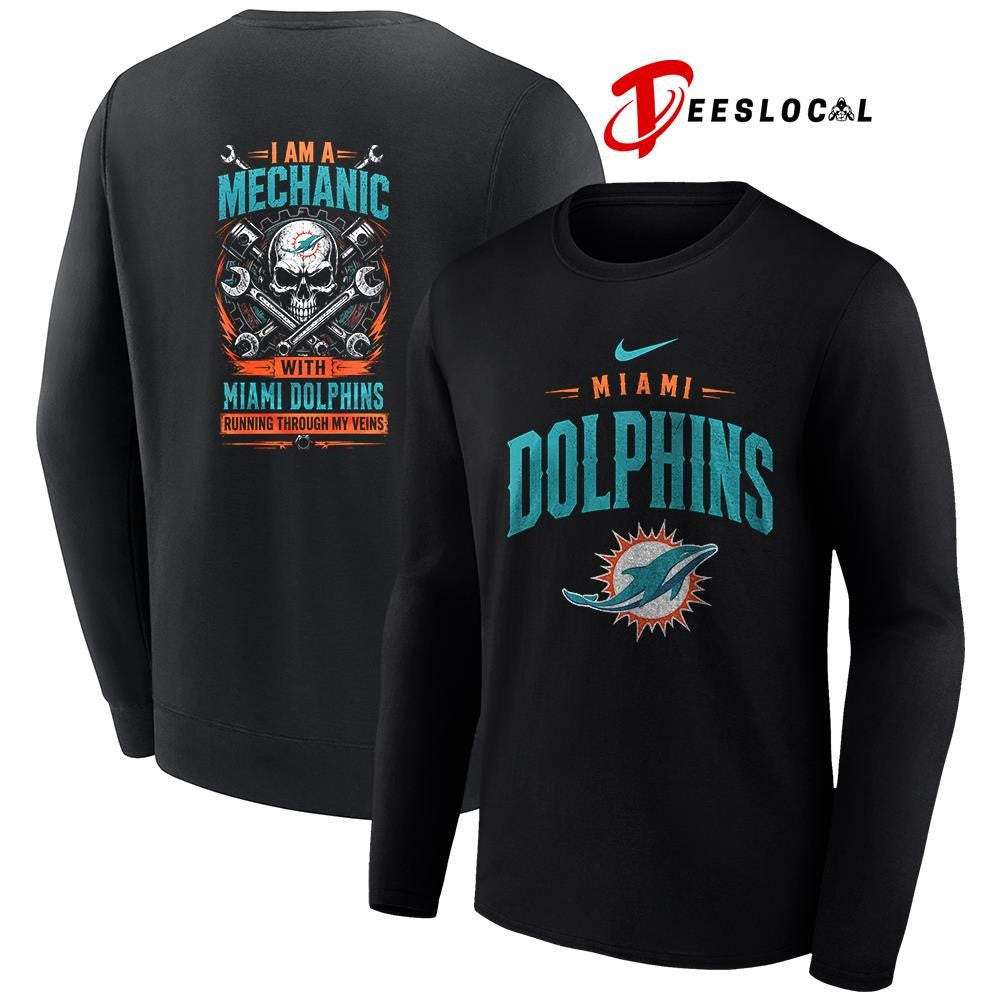 MiamiDolphinsIamamechanicrunningthroughmyveinsskeletonshirt