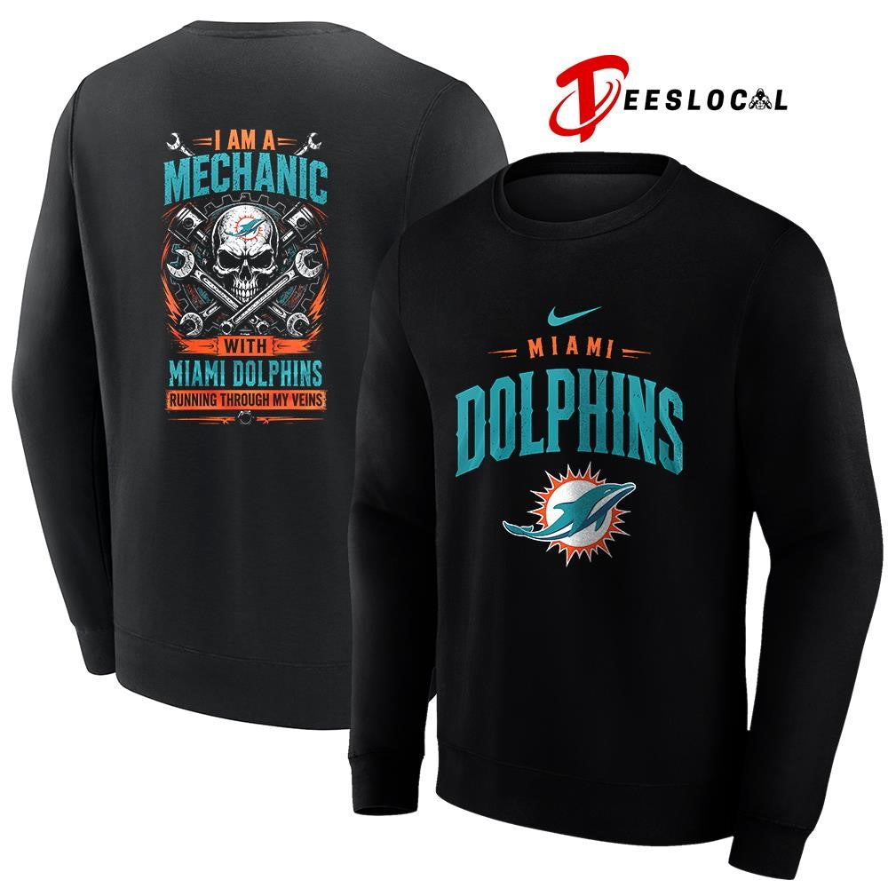 MiamiDolphinsIamamechanicrunningthroughmyveinsskeletonshirt
