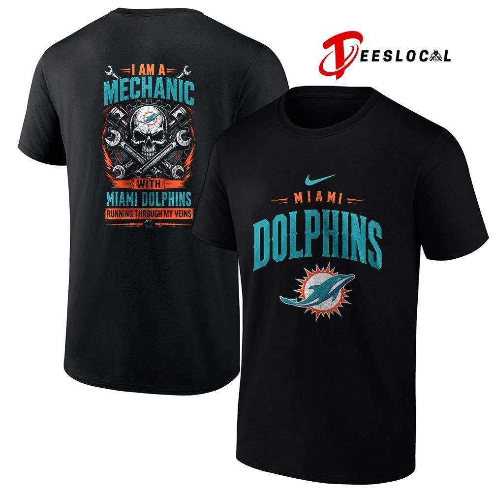 MiamiDolphinsIamamechanicrunningthroughmyveinsskeletonshirt