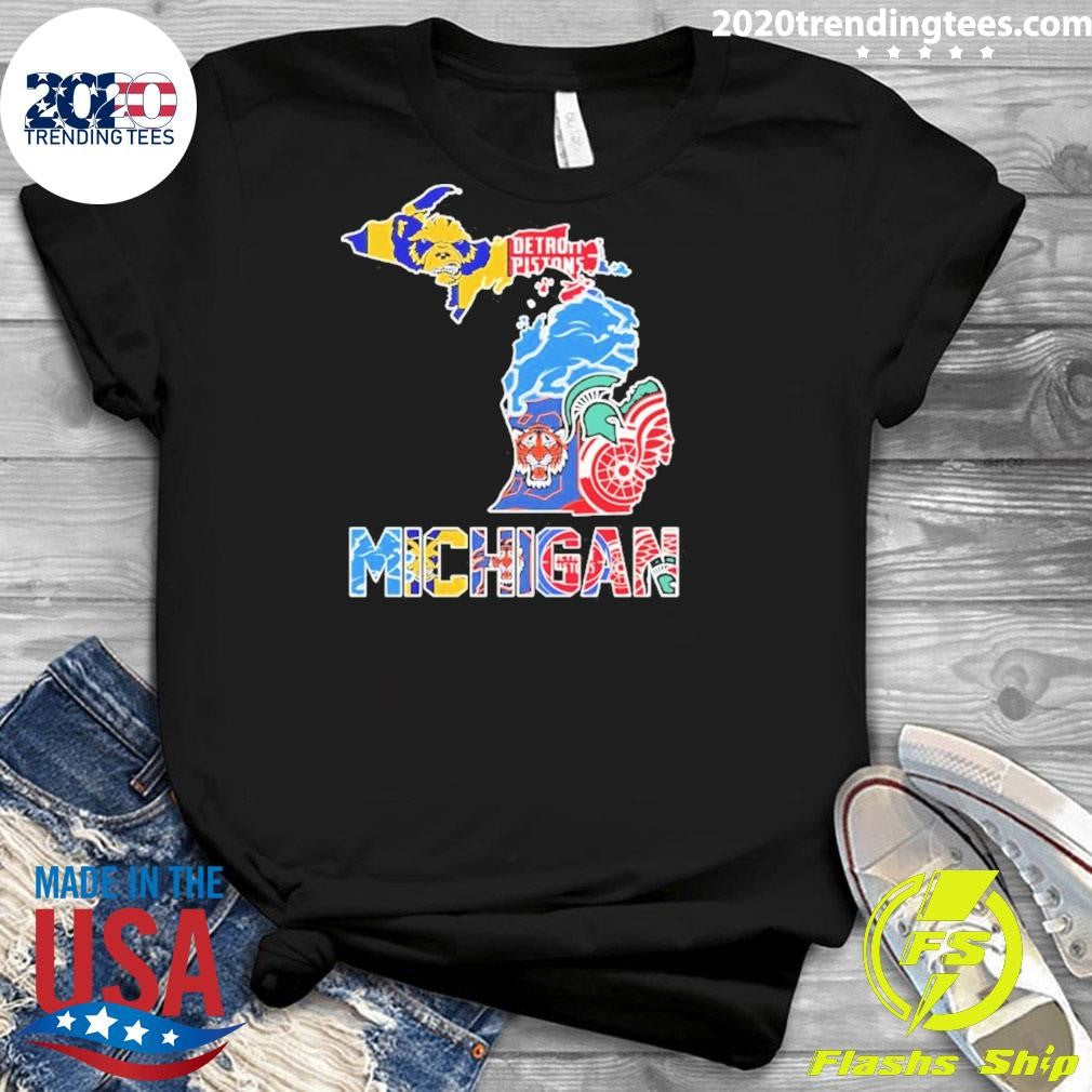 Michigan City Sports Logos Map 2026 Shirt