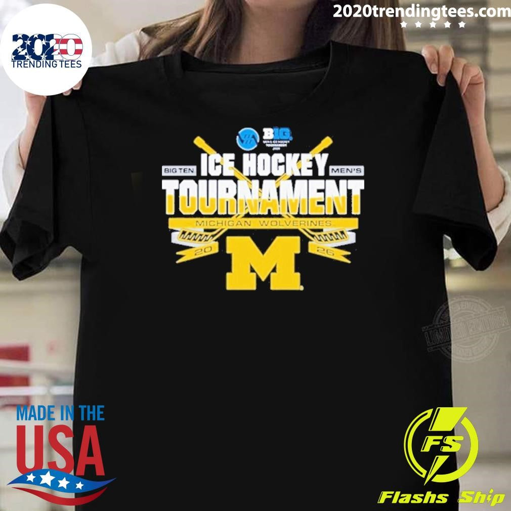 Michigan Wolverines 2026 Big Ten Ice Hockey Championship Participant Shirt