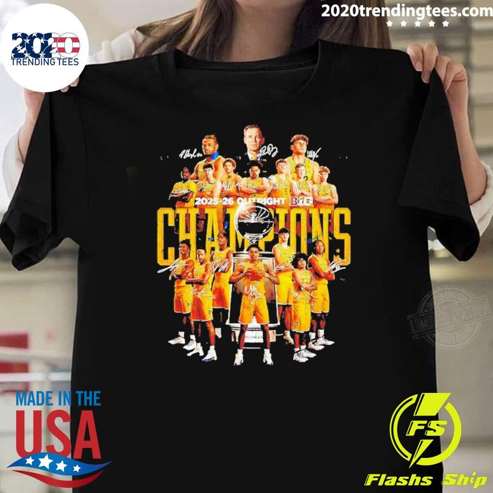 Michigan Wolverines 2026 Ncaa Men’s Basketball Champions Signatures Shirt