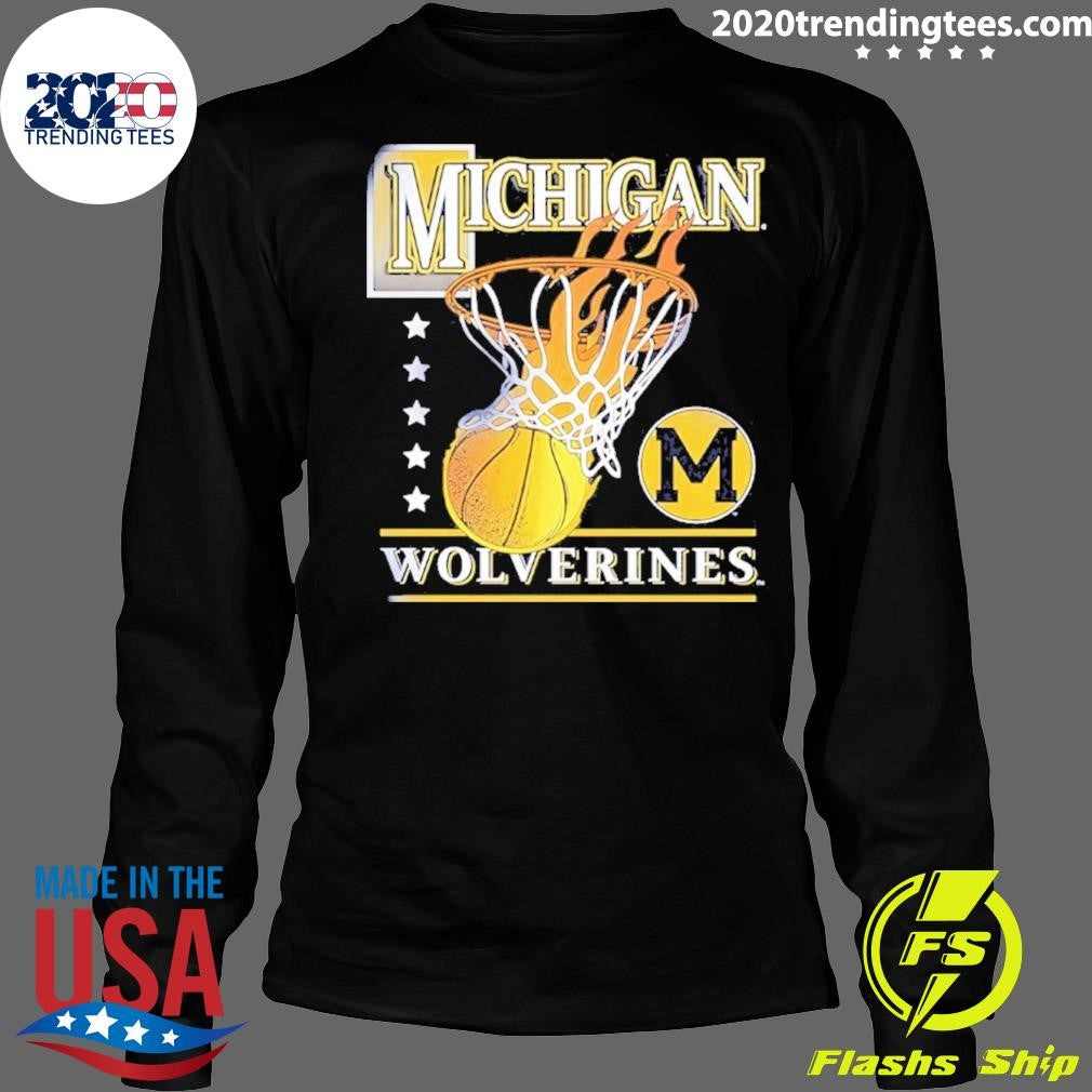 Michigan Wolverines Basketball Hoops Graphic Shirt