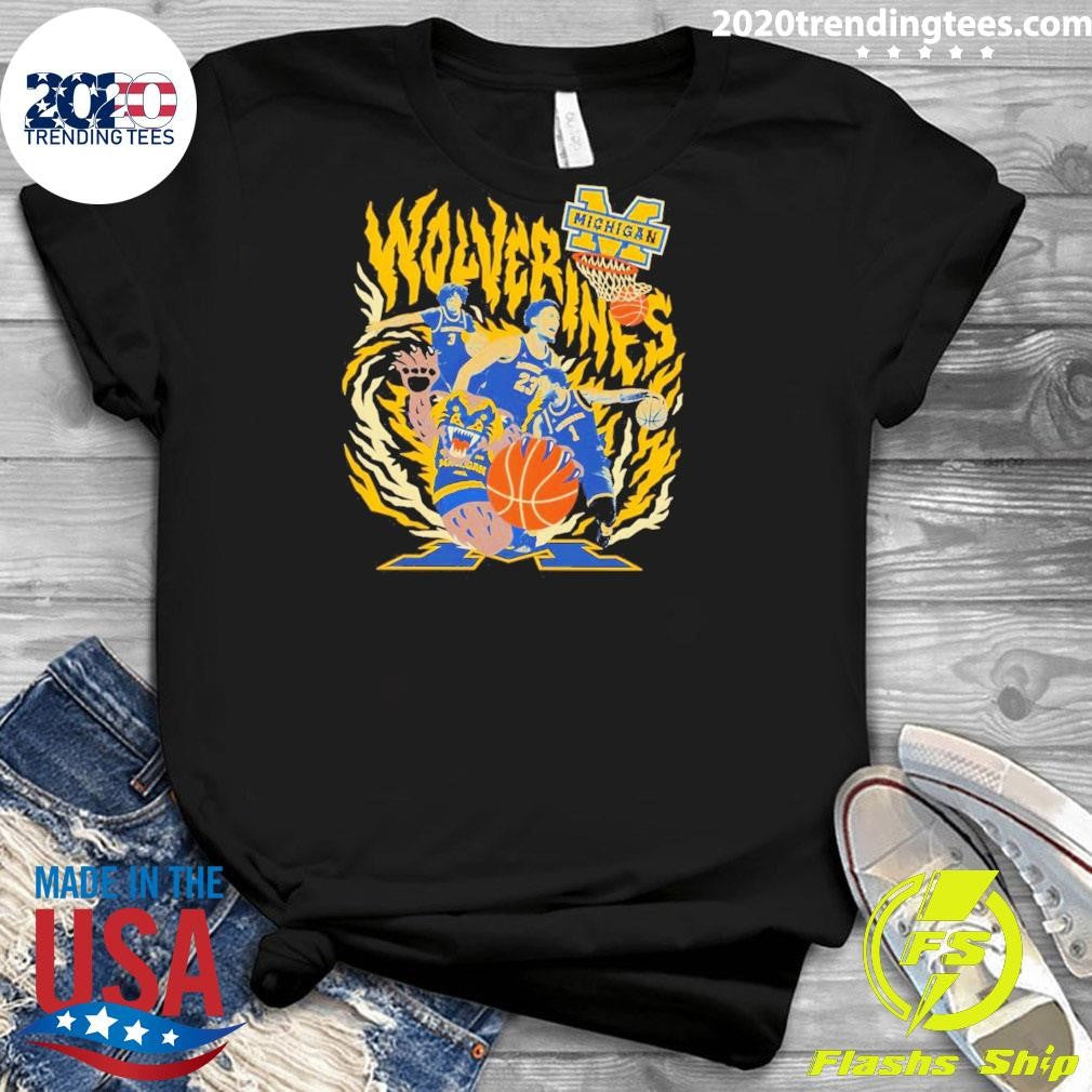 Michigan Wolverines Basketball Players Bear Mascot Ncaa Final Four 2026 Shirt