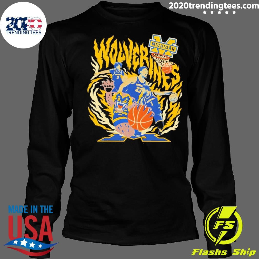 Michigan Wolverines Basketball Players Bear Mascot Ncaa Final Four 2026 Shirt