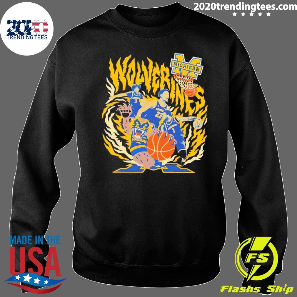 Michigan Wolverines Basketball Players Bear Mascot Ncaa Final Four 2026 Shirt