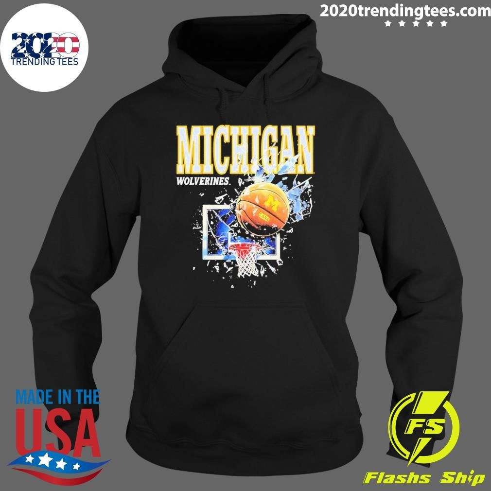 Michigan Wolverines Basketball Shattered Backboard Vintage Shirt