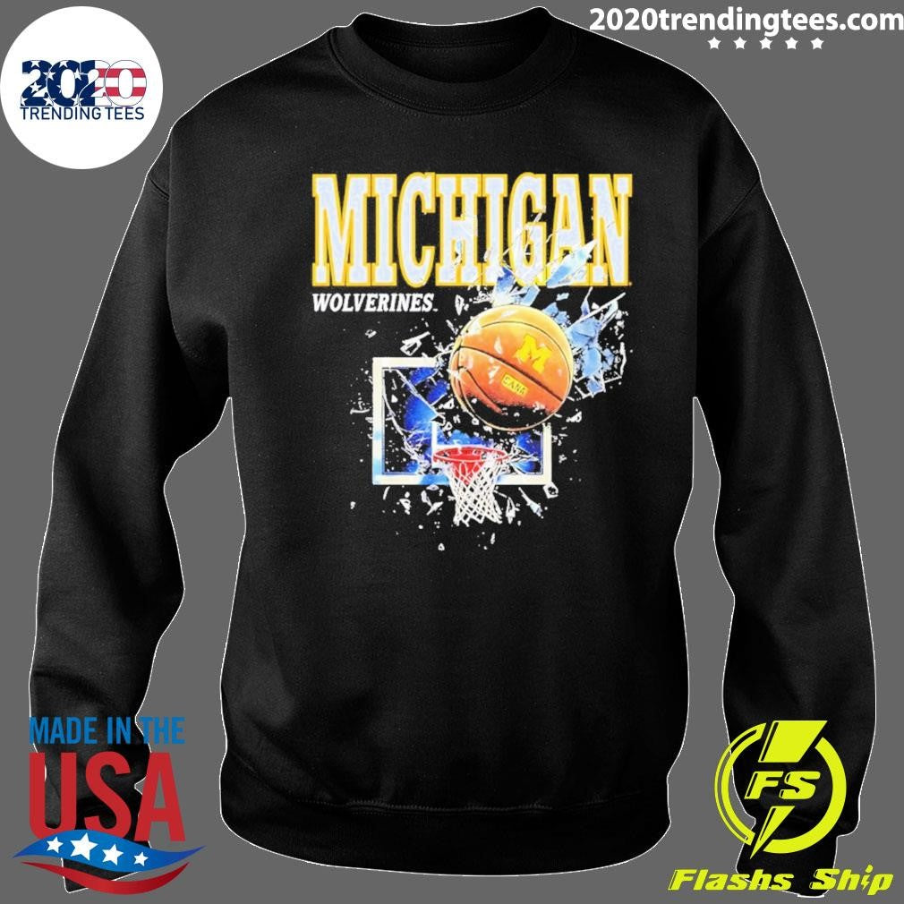 Michigan Wolverines Basketball Shattered Backboard Vintage Shirt