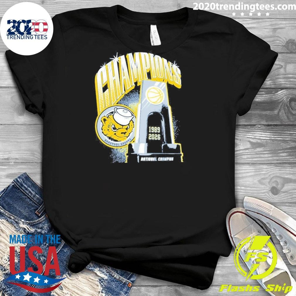 Michigan Wolverines Basketball Trophy 1989-2026 National Champions Tee Shirt