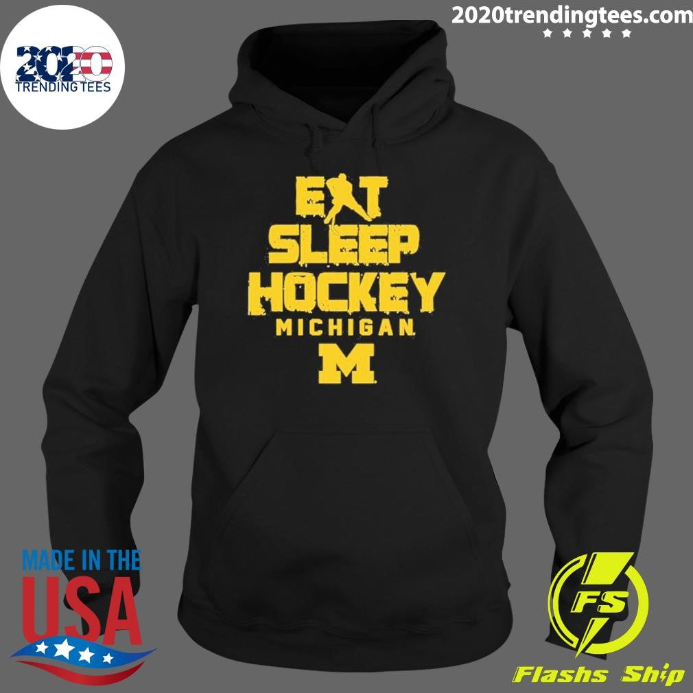 Michigan Wolverines Eat Sleep HockeyShirt